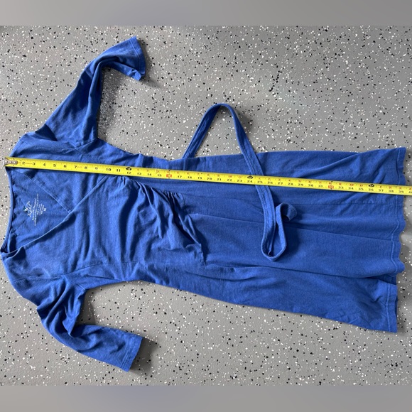 Kuhl Faux Wrap Ruched Long Sleeves Cotton Jersey Dress - Picture 6 of 8